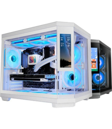 Caja gaming minitorre mars gaming mc-3tcorelcdm/ blanca