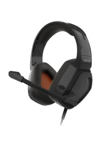 Auriculares gaming con micrófono krom kopa pro/ jack 3.5/ negros