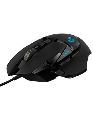 Ratón gaming logitech g502 hero/ hasta 25600 dpi/ negro