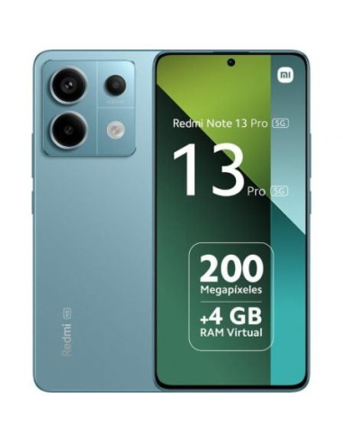 Smartphone xiaomi redmi note 13 pro 8gb/ 256gb/ 6.67'/ 5g/ verde azulado