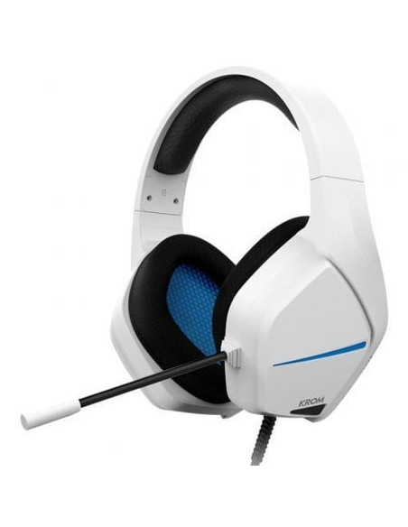 Auriculares gaming con micrófono krom kopa move/ jack 3.5/ blancos