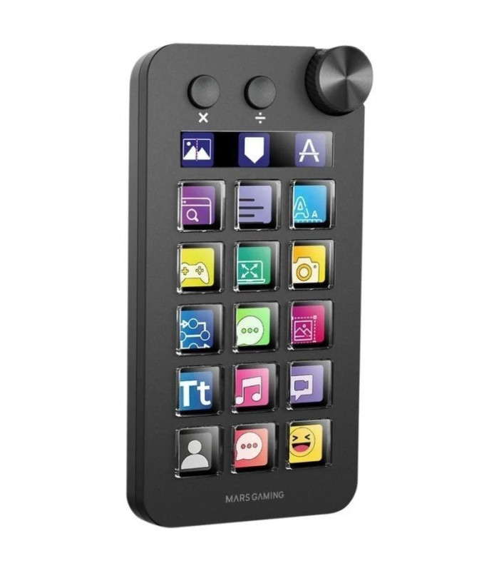 Control deck mars gaming msd-neo/ 15 teclas lcd/ 1 rueda/ 2 botones/ negro