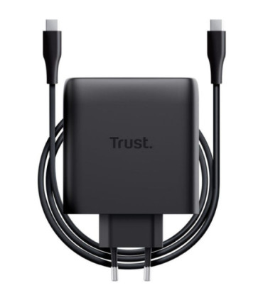 Cargador de pared gan trust maxo 100w/ 2xusb tipo-c/incluye cable usb tipo-c/ 100w