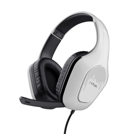 Auriculares gaming con micrófono trust gaming gxt 415 zirox ps5/ jack 3.5/ blancos
