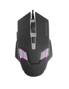 Ratón gaming mars gaming mm024/ hasta 4000 dpi/ negro