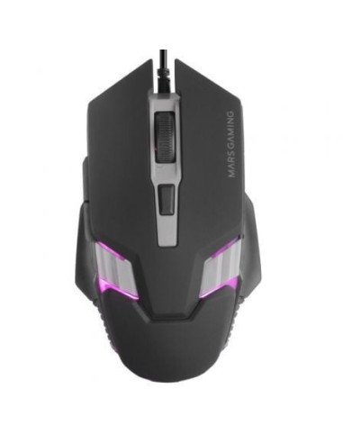 Ratón gaming mars gaming mm024/ hasta 4000 dpi/ negro