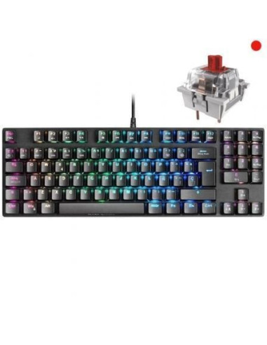 Teclado gaming mecánico mars gaming mkrevoprores/ switch rojo