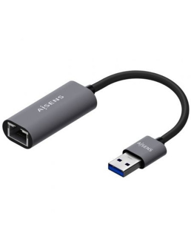 Adaptador usb 3.0 aisens a106-0708/ usb macho - rj45 hembra/ 15cm/ gris