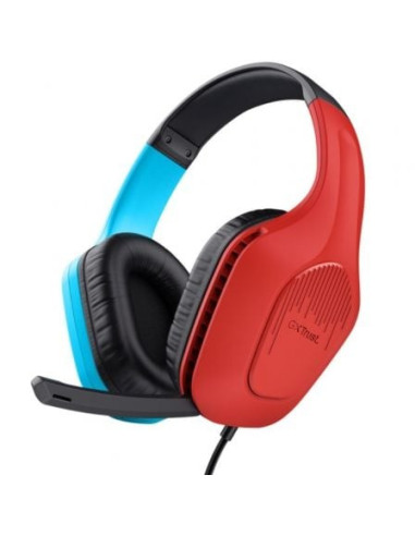 Auriculares gaming con micrófono trust gaming gxt 416s zirox/ jack 3.5/ azules y rojos