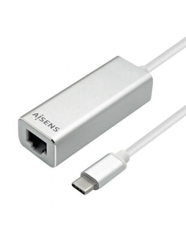 Adaptador usb tipo-c - rj45 aisens a109-0341/ 1000mbps/ usb tipo-c macho - rj45 hembra