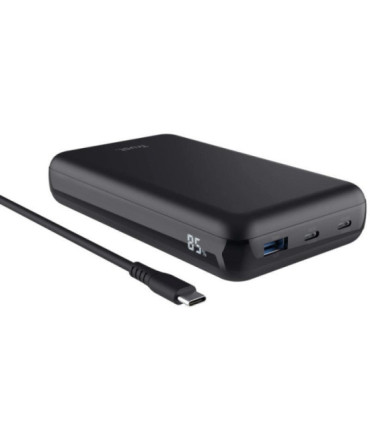 Batería externa/powerbank trust laro 20000mah/ 100w/ negra/ compatible con portátiles