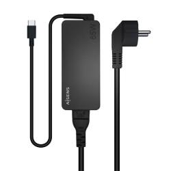 Cargador de Portátil Aisens ASCH-1PD65D-BK/ 1xUSB Tipo-C/ 65W/ Automatico/ Voltaje 5-20V
