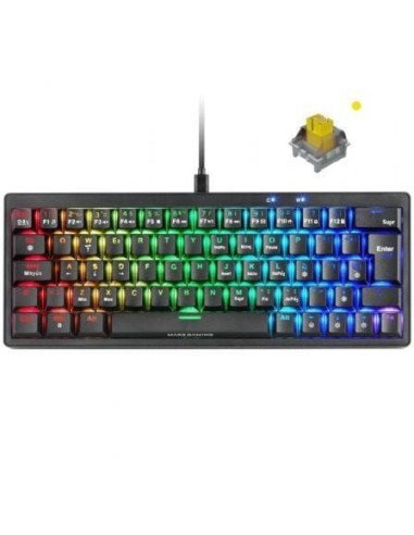 Teclado gaming mecánico mars gaming mkminipro/ switch amarillo/ negro