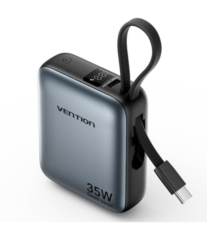 Powerbank 10000mah vention fheh0/ 35w/ gris/ incluye cable usb tipo-c