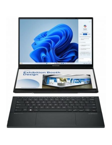 Portátil asus zenbook duo oled ux8406ma-pz255w intel core ultra 9-185h/ 32gb/ 1tb ssd/ 14'+14' táctil/ win11