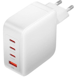 Cargador de pared gan vention feiw0-eu/ 3xusb tipo-c + cable usb tipo-c/ 1xusb/ 140w
