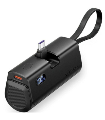 Powerbank 4800mah vention fhqb0/ 22.5w/ negra/ incluye cable usb tipo-c y lightning