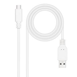 Cable USB 2.0 Nanocable 10.01.2101-W/ USB Tipo-C Macho - USB Macho/ 480Mbps/ 1m/ Blanco