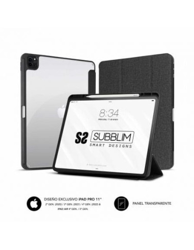 Funda subblim clear shock para tablet ipad pro 11' 2020-2022/ negra