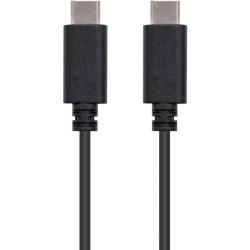 Cable USB 2.0 Tipo-C Nanocable 10.01.2301/ USB Tipo-C Macho - USB Tipo-C Macho/ 480Mbps/ 1m/ Negro