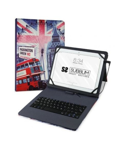 Funda con teclado subblim keytab pro usb england para tablets de 10.1'-11'