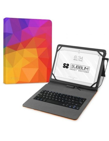 Funda con teclado subblim keytab usb 11' triángulos usb para tablets de 11'