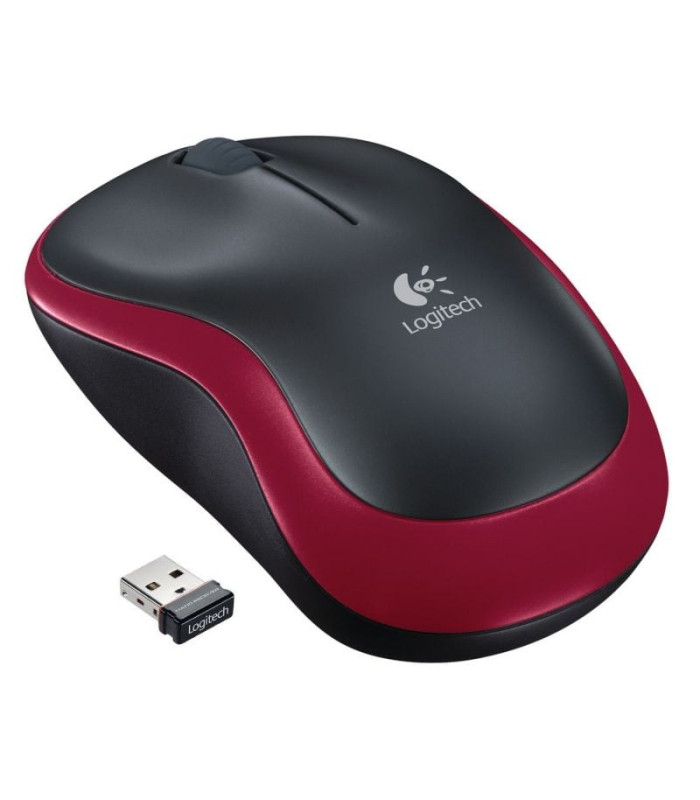 Ratón inalámbrico logitech m185/ hasta 1000 dpi/ rojo