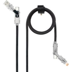 Cable USB 2.0 Tipo-C Nanocable 10.01.2602/ USB Tipo-C Macho + USB Macho - USB Tipo-C Macho + Lightning Macho/ Hasta 27W/ 480Mbps