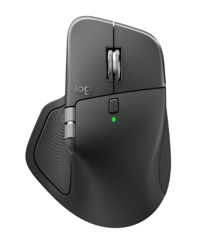 Ratón ergonómico inalámbrico logitech mx master 4/ batería recargable/ hasta 8000 dpi/ grafito