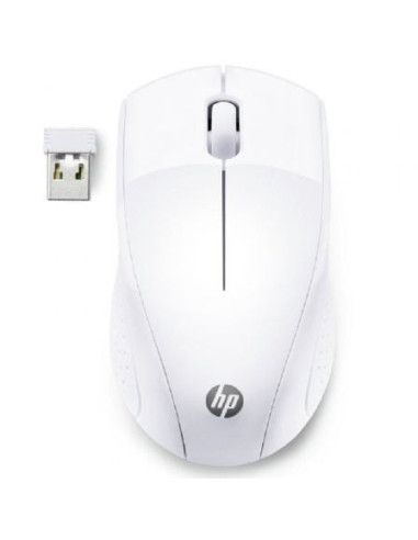 Ratón inalámbrico hp 220/ hasta 1600 dpi/ blanco nieve