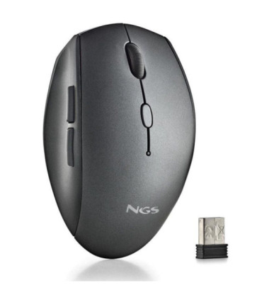 Ratón inalámbrico ngs bee black/ hasta 1600 dpi