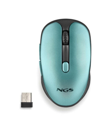Ratón inalámbrico ngs evo rust/ batería recargable/ hasta 1600 dpi/ verde agua