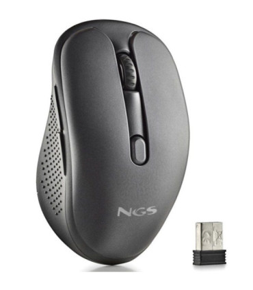 Ratón inalámbrico ngs evo spook silencioso/ batería recargable/ hasta 1600 dpi/ negro