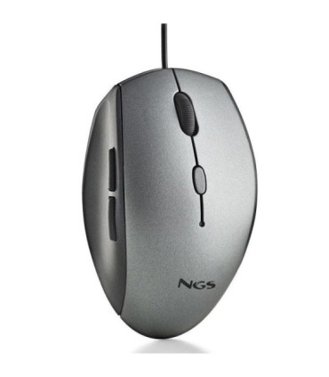 Ratón ergonómico ngs moth gray/ hasta 1600 dpi/ gris