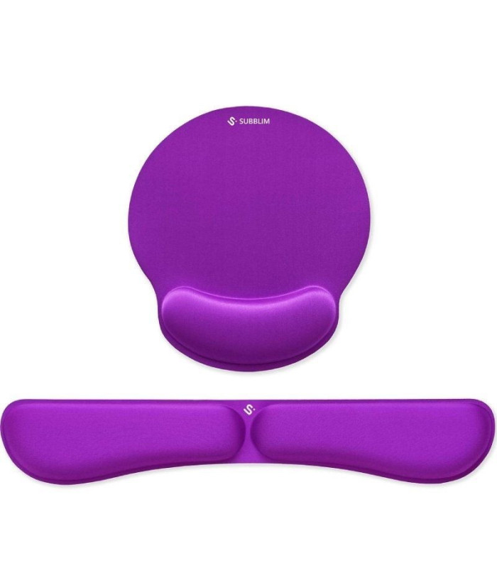 Pack de reposamuñecas y alfombrilla ergonómica subblim ergo memoryflex/ púrpura