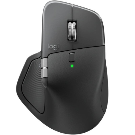 Ratón ergonómico inalámbrico logitech mx master 4/ batería recargable/ hasta 8000 dpi/ grafito