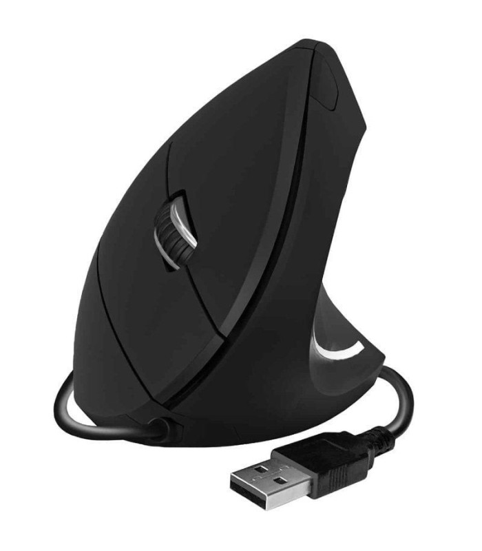 Ratón vertical subblim glide vertical ergo wired/ hasta 1600 dpi/ negro