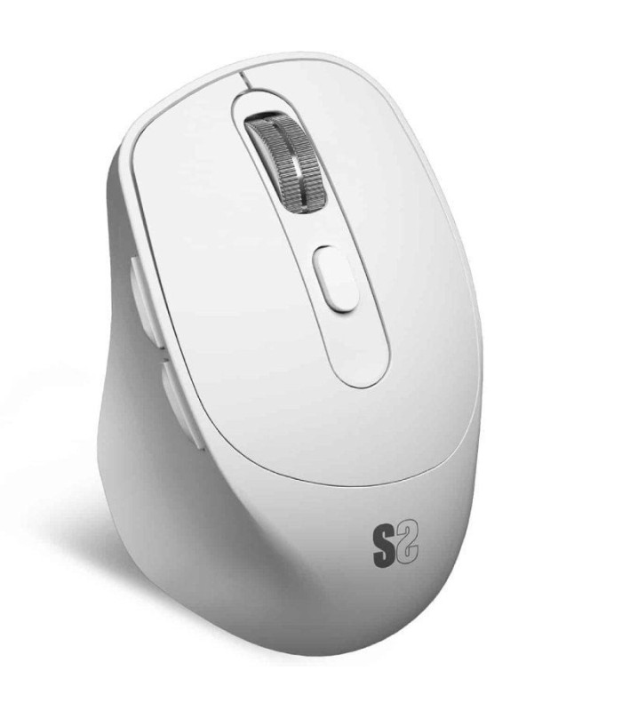 Ratón ergonómico inalámbrico subblim comfort ergo dual battery/ batería recargable/ hasta 2400 dpi/ blanco