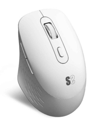 Ratón ergonómico inalámbrico subblim curve ergo dual battery/ batería recargable/ hasta 1600 dpi/ blanco