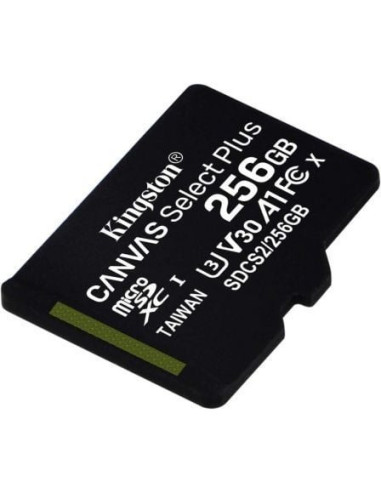 Tarjeta de memoria kingston canvas select plus 256gb microsd xc/ clase 10/ 100mbs