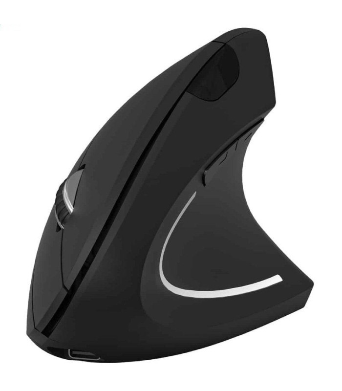 Ratón vertical inalámbrico subblim glide vertical ergo dual battery/ batería recargable/ hasta 1600 dpi/ negro