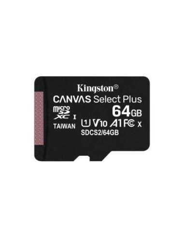 Tarjeta de memoria kingston canvas select plus 64gb microsd xc/ clase 10/ 100mbs