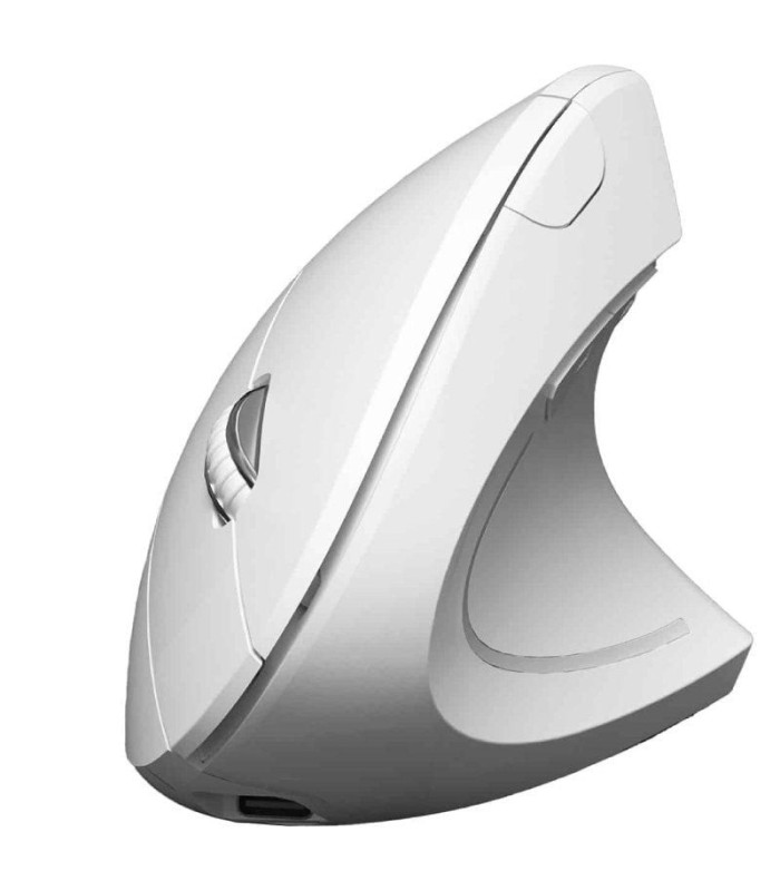 Ratón vertical inalámbrico subblim glide vertical ergo dual battery/ batería recargable/ hasta 1600 dpi/ blanco