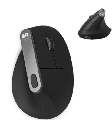 Ratón ergonómico inalámbrico subblim nature vertical ergo dual battery/ batería recargable/ hasta 4000 dpi/ negro