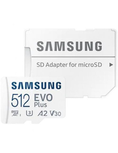 Tarjeta de memoria samsung evo plus 2021 512gb microsd xc con adaptador/ clase 10/ 130mbs