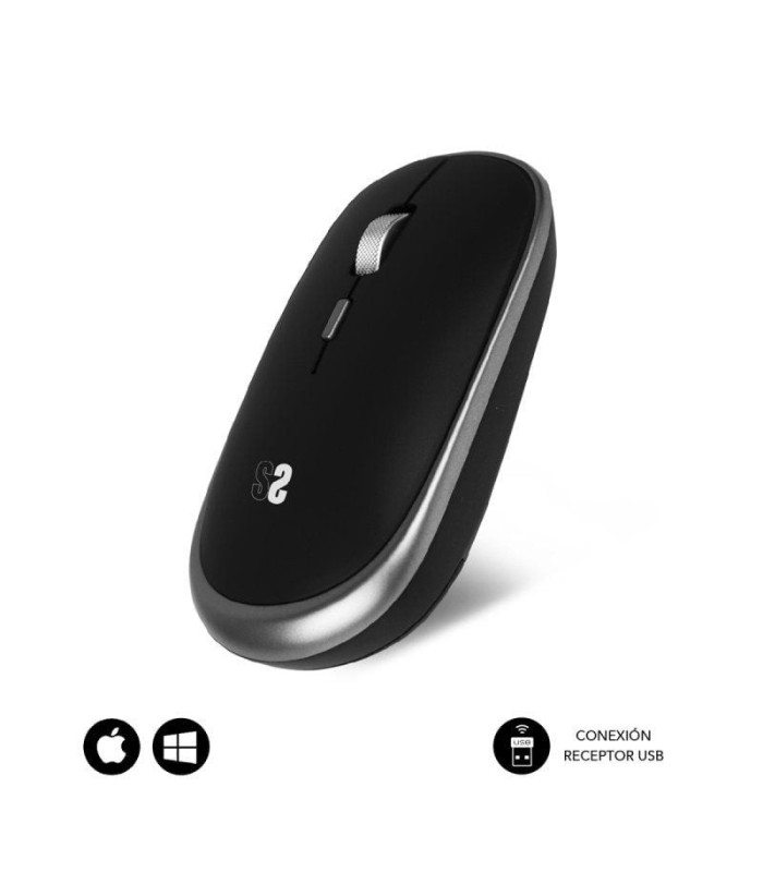 Ratón mini inalámbrico subblim wireless mini/ hasta 1600 dpi/ gris espacial
