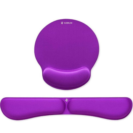 Pack de reposamuñecas y alfombrilla ergonómica subblim ergo memoryflex/ púrpura