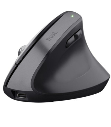 Ratón vertical inalámbrico trust bayo+/ batería recargable/ hasta 2400 dpi