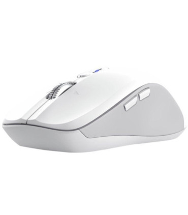 Ratón ergonómico inalámbrico trust ferro/ hasta 3200 dpi/ blanco