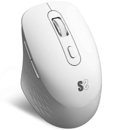 Ratón ergonómico inalámbrico subblim curve ergo dual battery/ batería recargable/ hasta 1600 dpi/ blanco